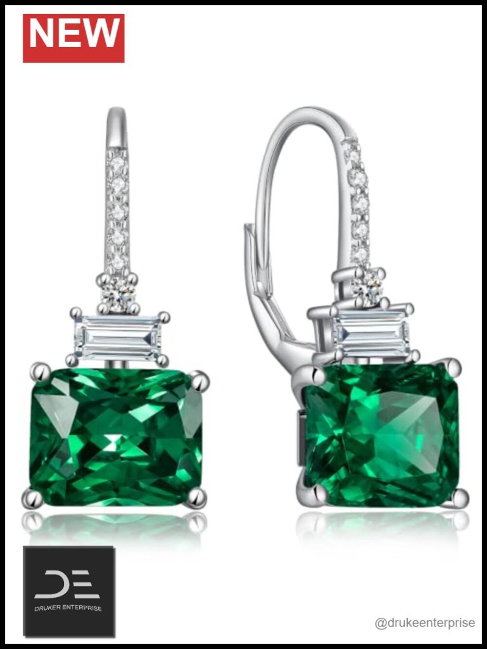925 Sterling Silver Cubic Zirconia Dangle Drop Leverback Earrings for Women